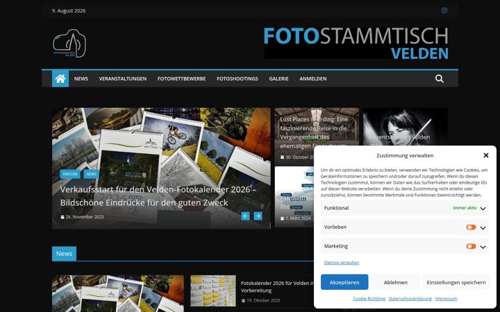 Screenshot stránky fotostammtisch-velden.de