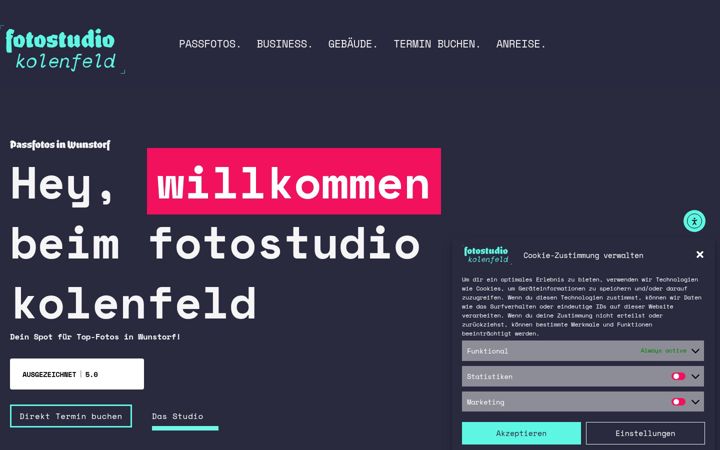 Snimka zaslona za fotostudio-kolenfeld.de