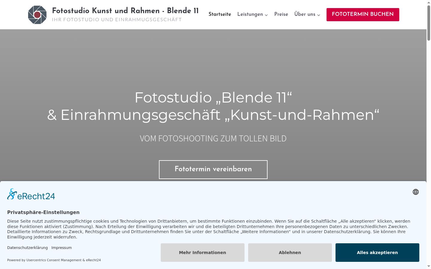 Ekrānuzņēmums ar piekrišanas baneri, kas tika rādīts pirms jebkādas mijiedarbības