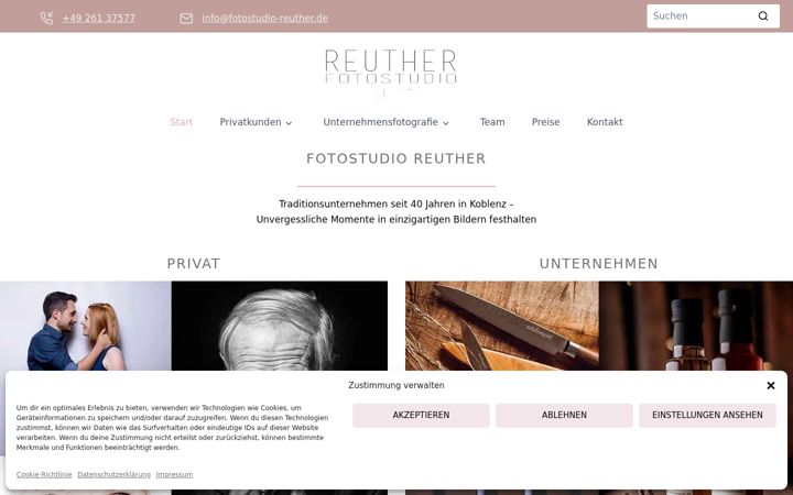 Snimka zaslona za fotostudio-reuther.de