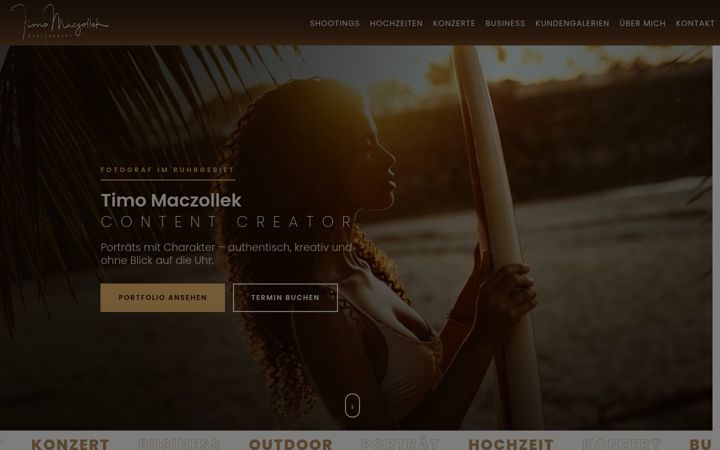 Screenshot of fotostudio-timomaczollek.de