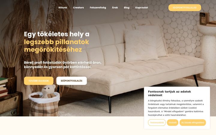 Screenshot of fotostudiogyor.hu