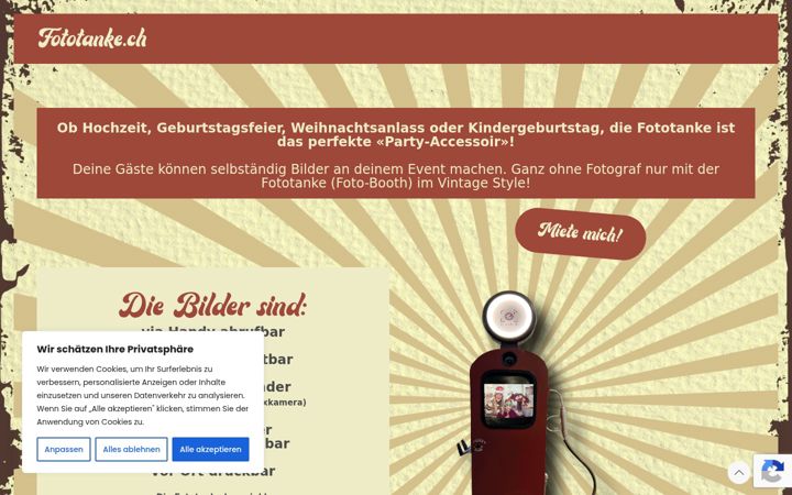 Screenshot of fototanke.ch