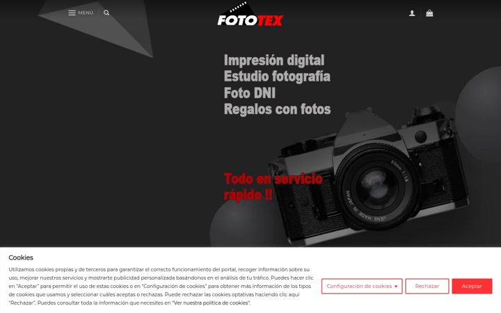 Skärmbild av fototex.es