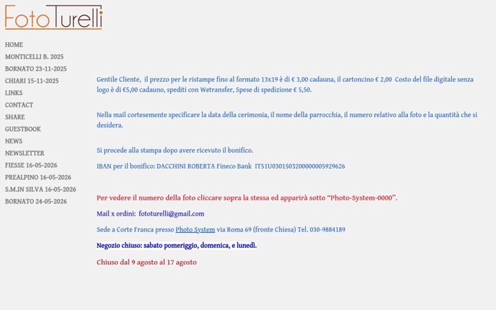 Екранна снимка на fototurelli.it