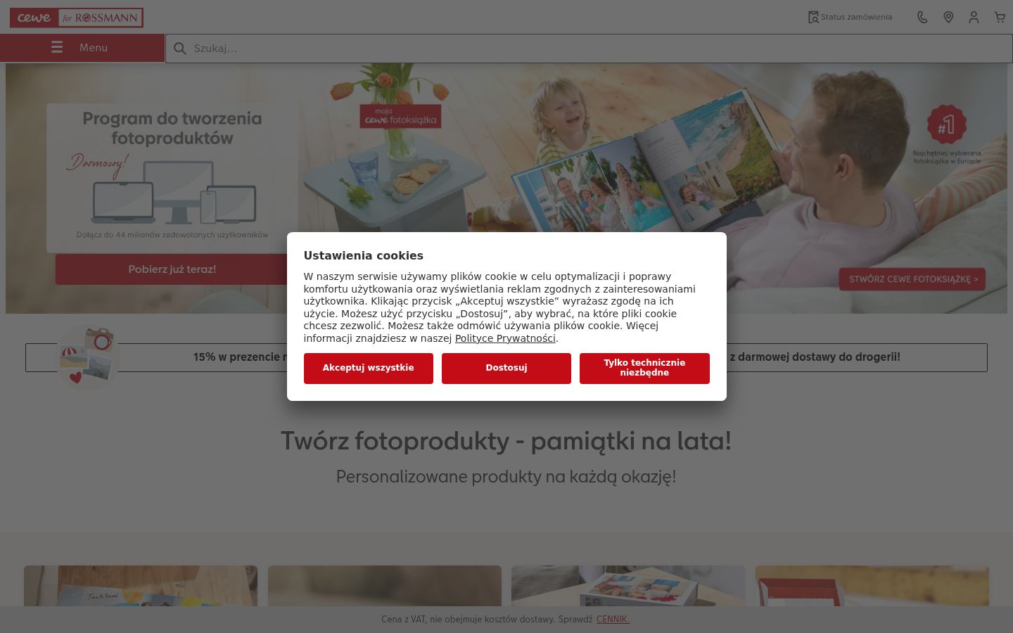 Screenshot van de toestemmingsbanner zoals getoond vóór enige interactie