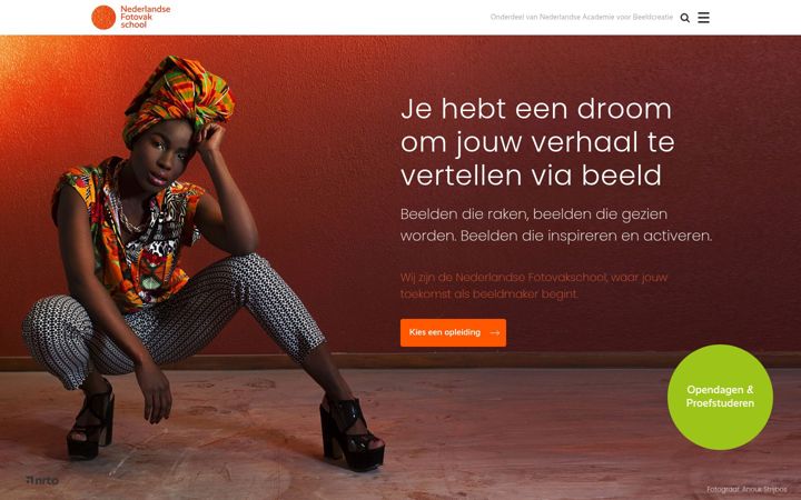 Screenshot of fotovakschool.nl