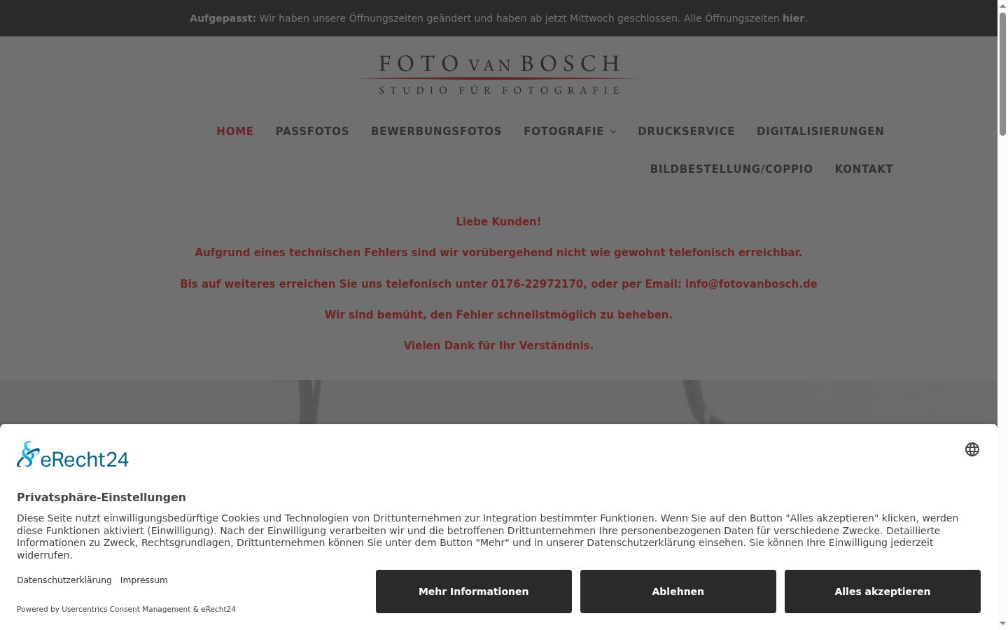 Screenshot van de toestemmingsbanner zoals getoond vóór enige interactie
