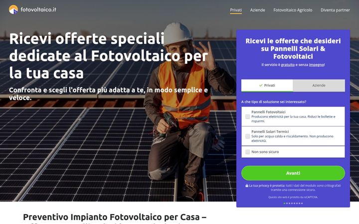 Екранна снимка на fotovoltaico.it
