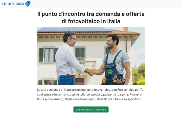 Screenshot of fotovoltaicoperte.com