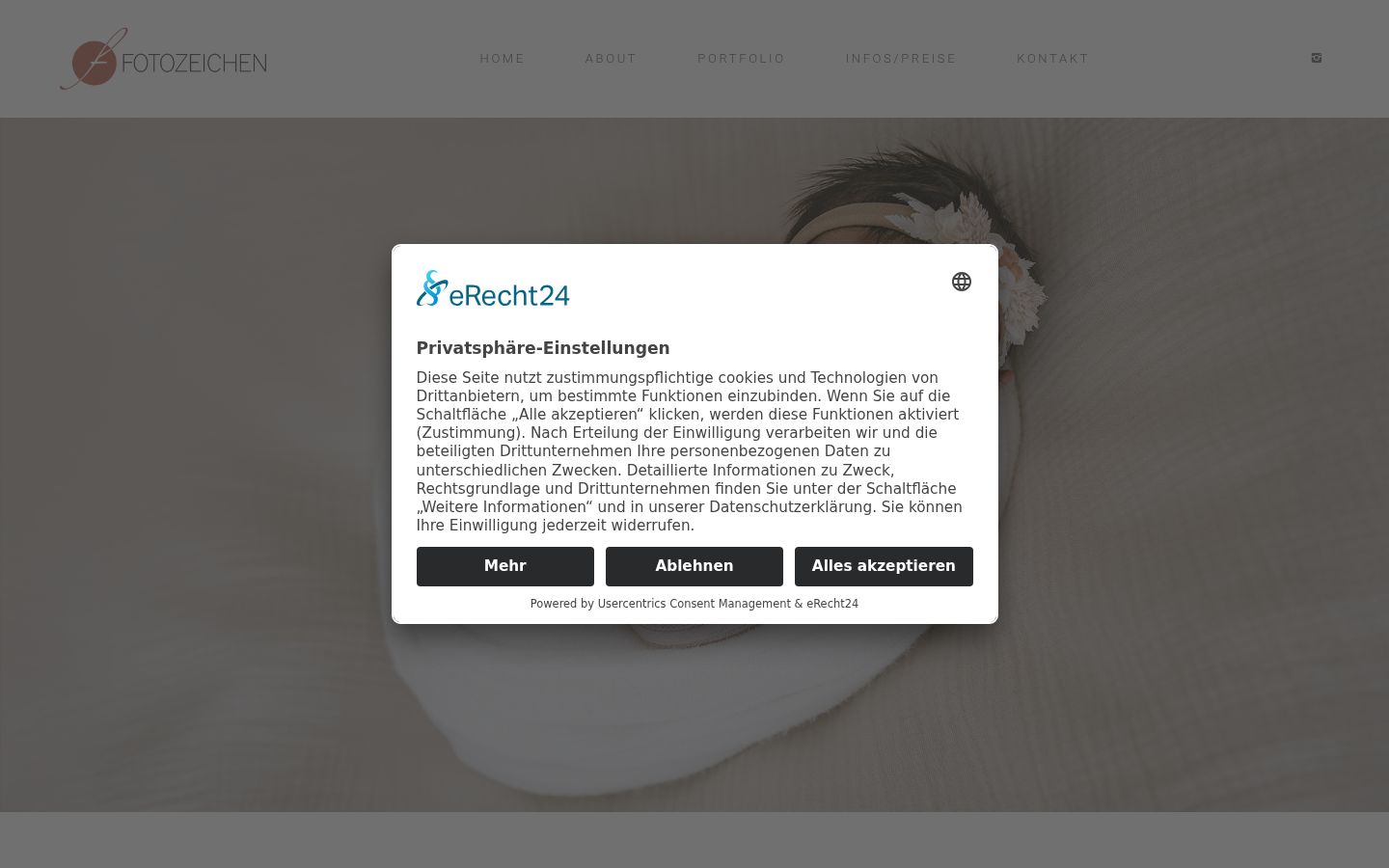 Screenshot of the consent banner shown before any interaction