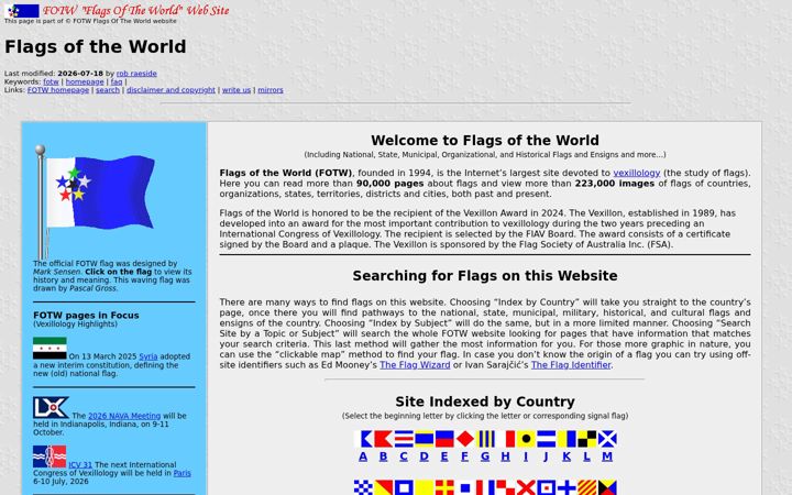 Screenshot of fotw.info