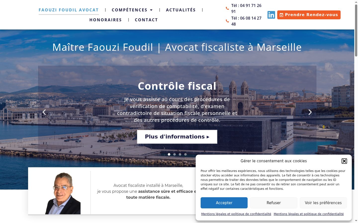 Screenshot del banner di consenso mostrato prima di qualsiasi interazione