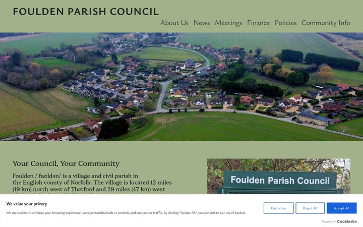 Ekrano kopija fouldenparishcouncil.gov.uk