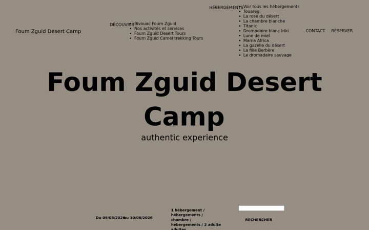 Screenshot of foumzguiddesertcamp.com