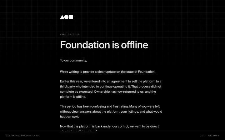 Screenshot of foundation.app