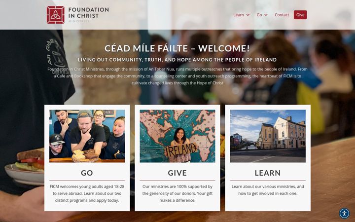 Screenshot of foundationinchrist.org