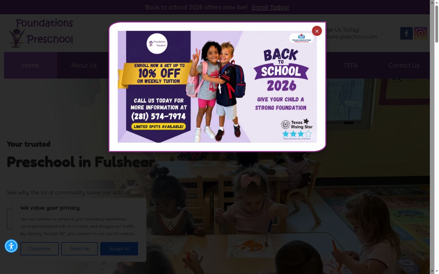 Screenshot of the consent banner shown before any interaction