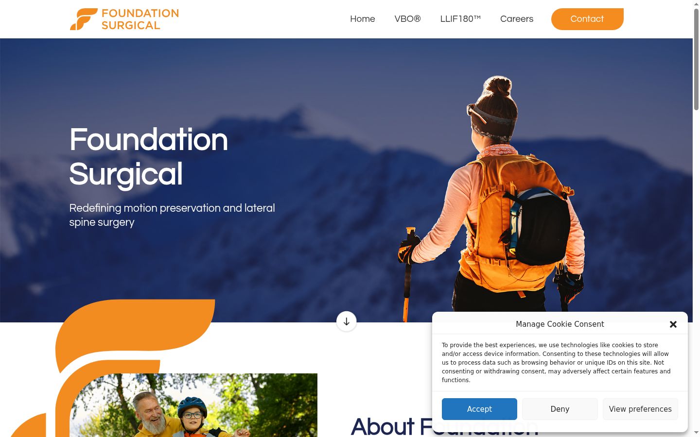 Screenshot of the consent banner shown before any interaction