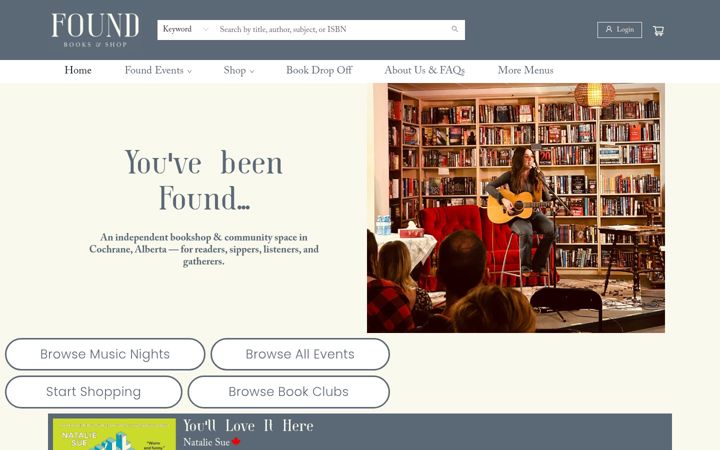 Screenshot of foundbookshop.com