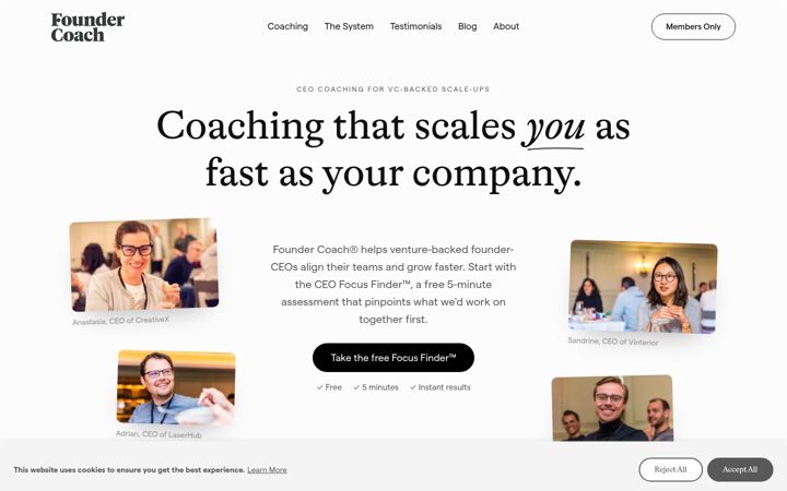 Screenshot of foundercoach.com
