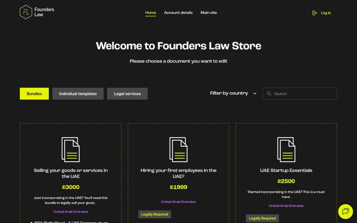 Screenshot of founders-lawstore.com