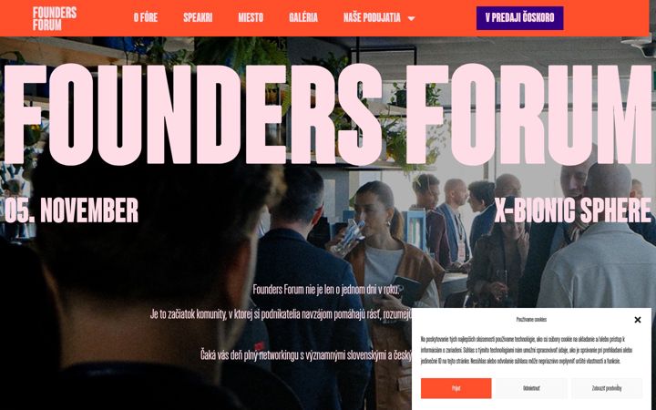 Screenshot ta' foundersforum.sk