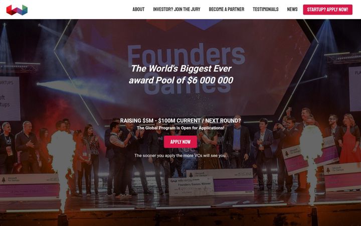 Screenshot of foundersgames.org