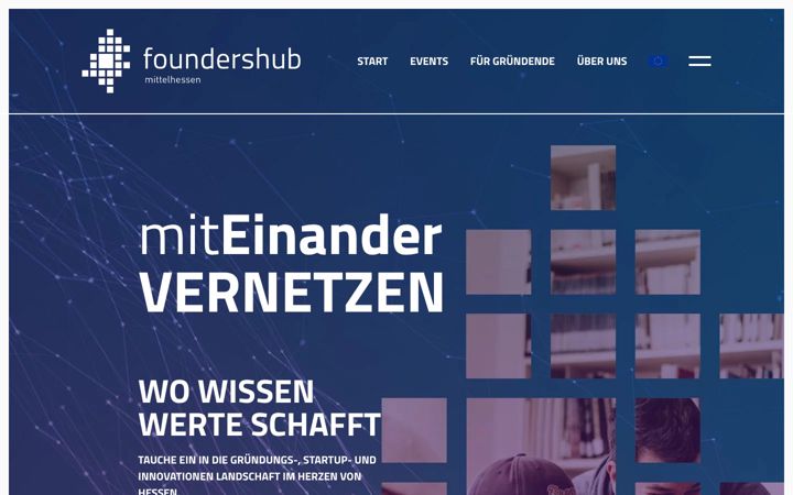 Screenshot of foundershub-mittelhessen.de