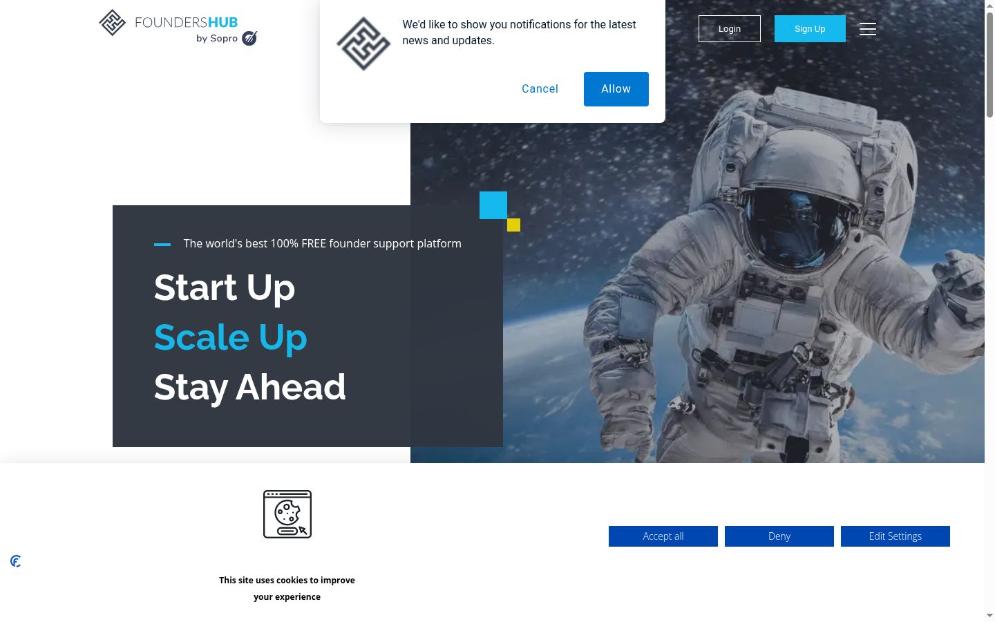 Screenshot del banner di consenso mostrato prima di qualsiasi interazione