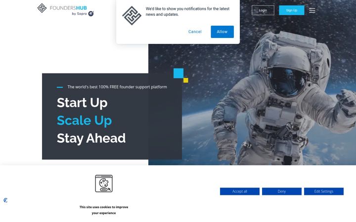 Skjámynd af foundershub.co.uk