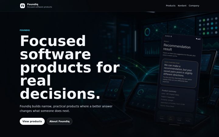 Screenshot of foundiq.uk