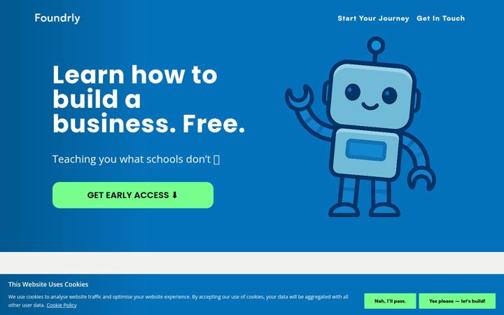 Ekraanipilt saidist foundrly.io