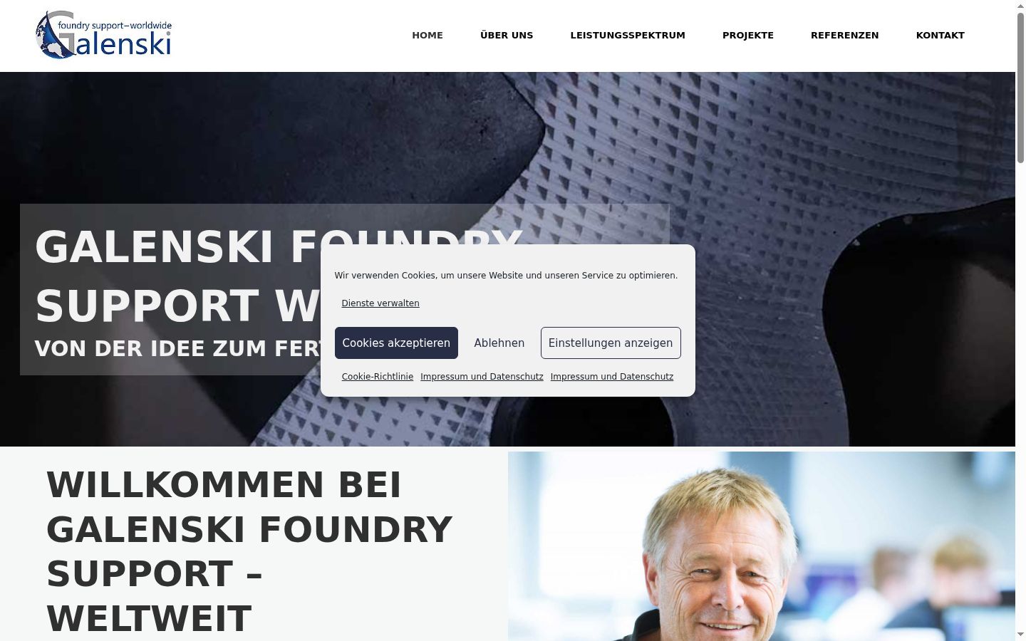 Screenshot des Einwilligungsbanners vor jeglicher Interaktion