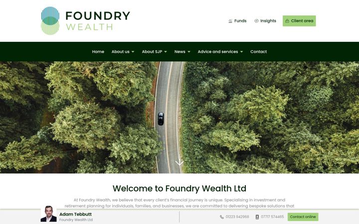Skjámynd af foundrywealth.co.uk