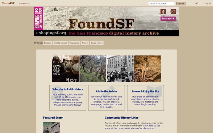 Ekrānuzņēmums no foundsf.org