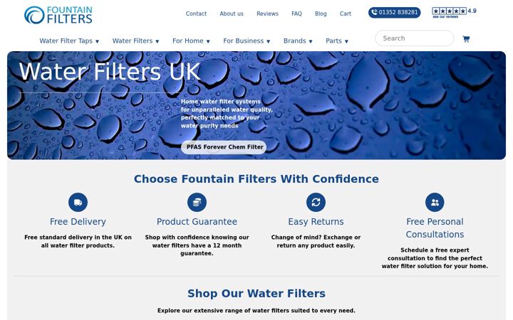 Screenshot of fountain-filters.co.uk