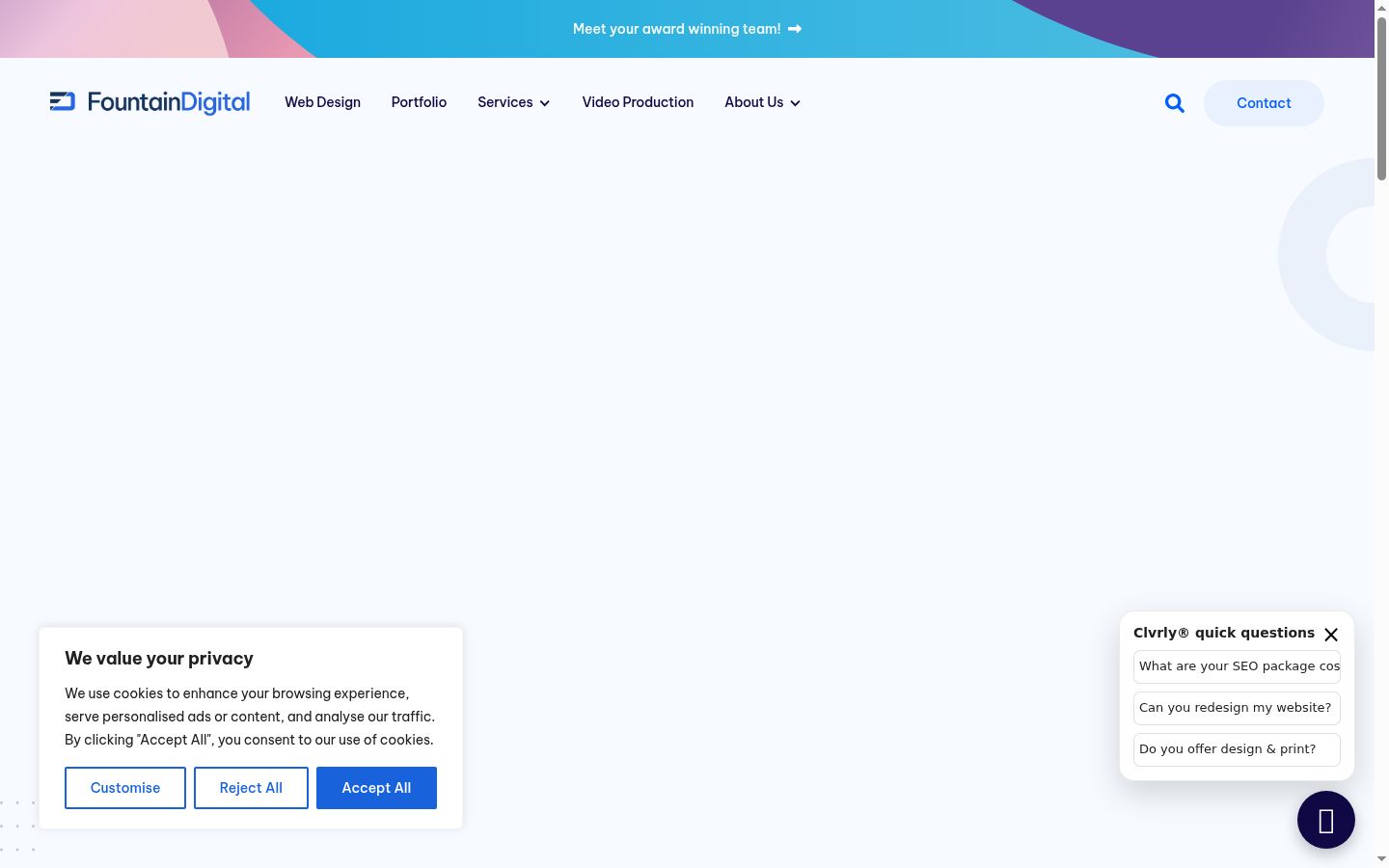 Screenshot del banner di consenso mostrato prima di qualsiasi interazione