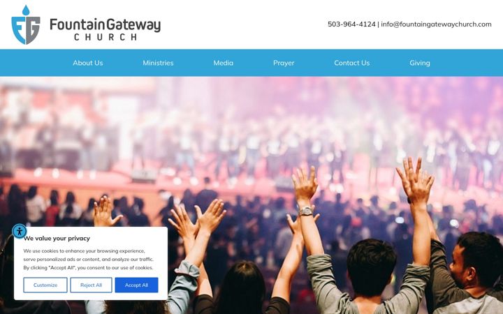 Screenshot of fountaingatewaychurch.com