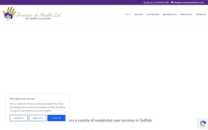 Screenshot of fountainofhealthltd.co.uk