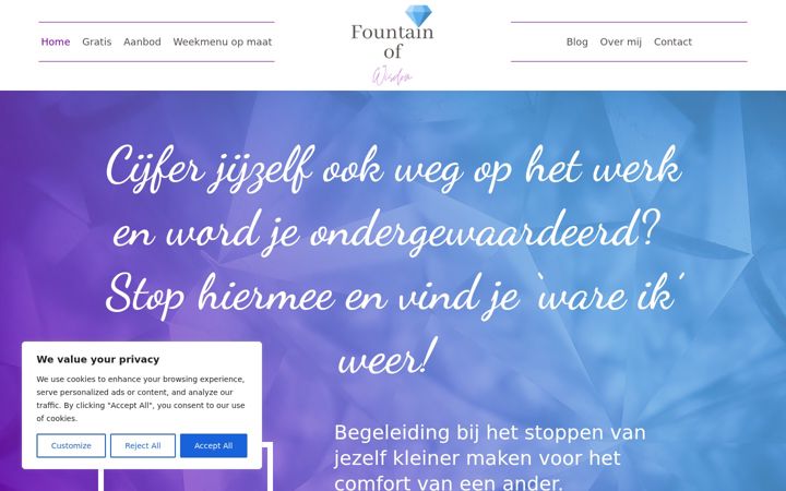 Screenshot of fountainofwisdom.nl