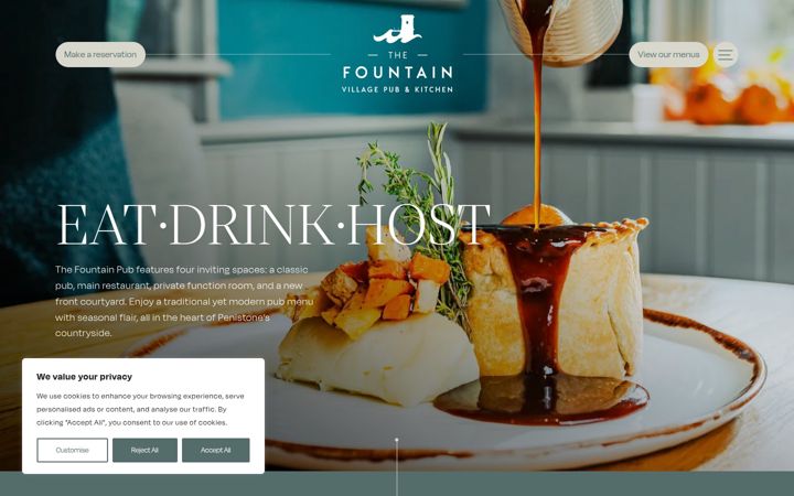Screenshot ta' fountainpub.co.uk