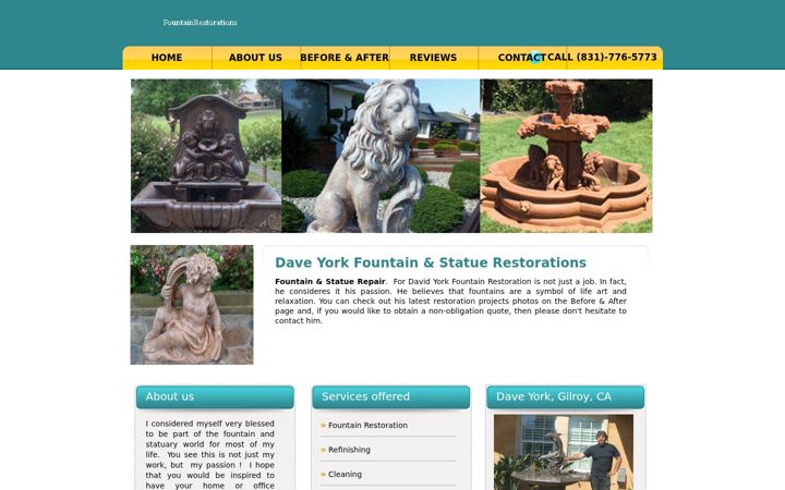 Screenshot of fountainrestorations.com