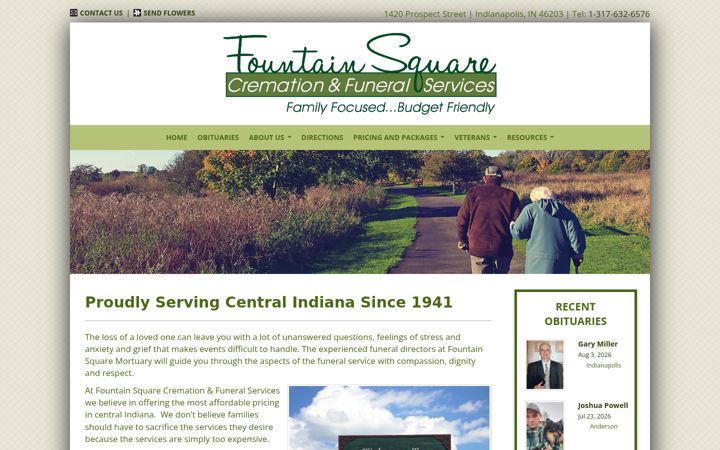 Screenshot of fountainsquaremortuary.com