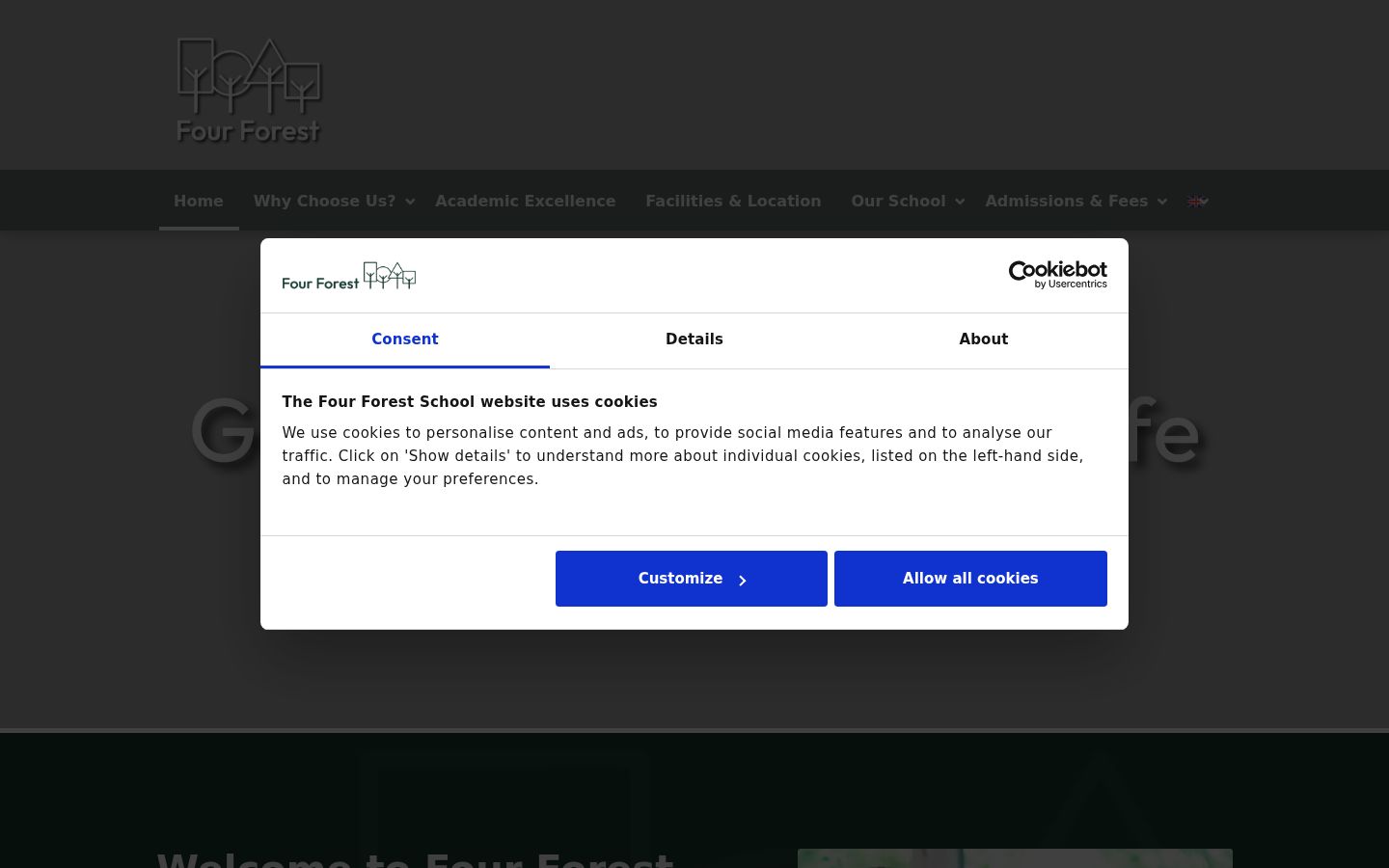 Screenshot of the consent banner shown before any interaction