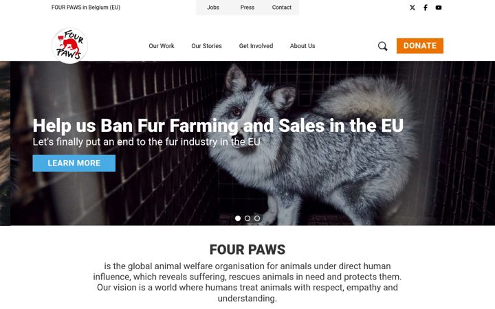 Screenshot of four-paws.be
