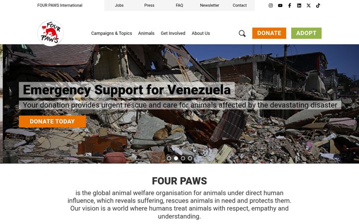 Screenshot of four-paws.org