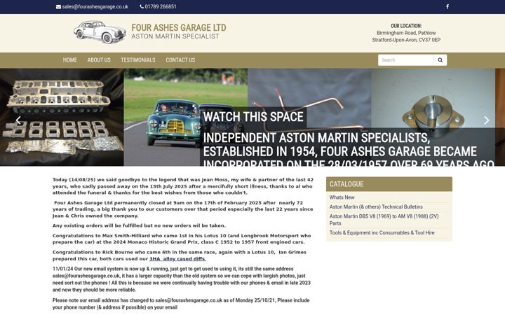 Screenshot ta' fourashesgarage.co.uk