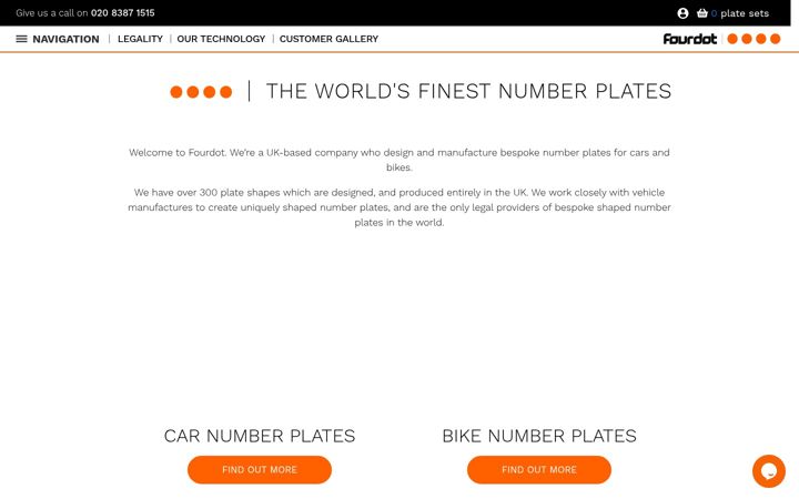 Screenshot ta' fourdotdesignerplates.co.uk