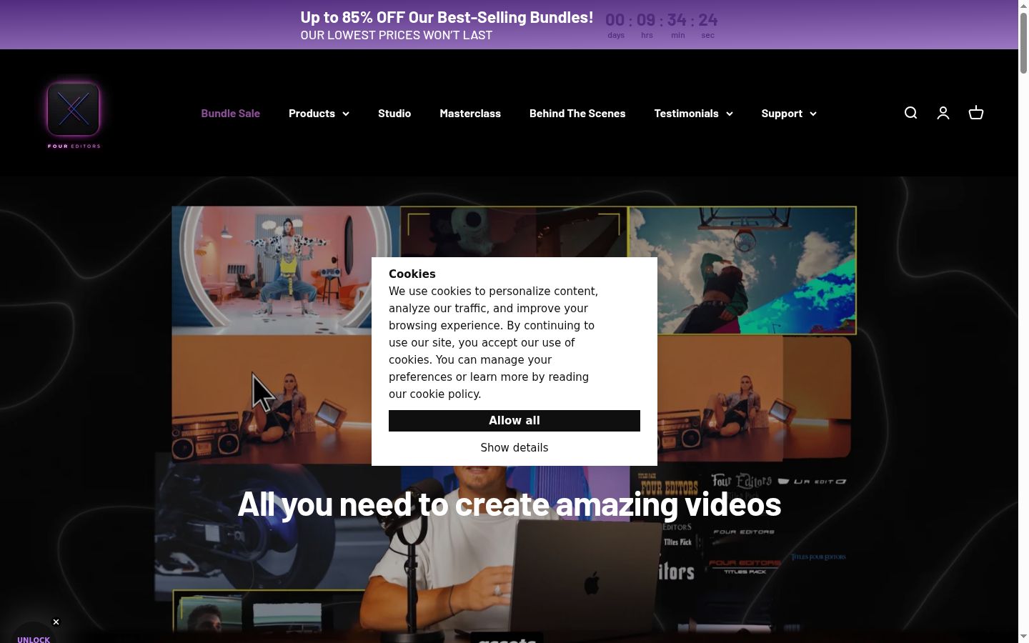 Screenshot of the consent banner shown before any interaction